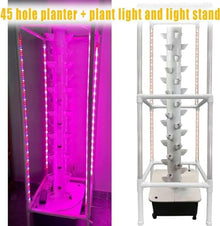 Hydroponic Tower Growing Sytem, Indoor Grow System with Grow Lights and Stands, Soilless Cultivation Grow Tower, 45 Holes Aeroponics Growing Kit