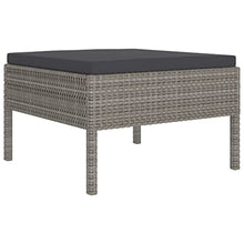 Heofavd 9-Piece Modular Garden Lounge Set Grey PE Rattan 23.6 x 23.6 x 13.8 in Large Outdoor Sectional Furniture for Patio Balcony Sunroom Seating Up to 8
