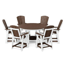 Wildridge Heritage 7-Piece 60" Pub Counter Set, Tudor Brown and White - Outdoor Weather Resistant Recycled Plastic Furniture for Patio