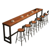 TXGJWRA Brown Solid Wood Rectangular Table with Metal Frame 290Cm X 78Cm X 104Cm Perfect for Balcony Tea Shop Café No Chairs Included Durable & Stylish Design,Brown-118
