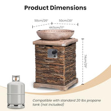 HOMPUS Propane Fire Pits for Outside 40,000 BTU Gas Fire Pit Table 20-inch Patio Square Smokeless Concrete Fire Table Lava Rocks and Rain Cover for Garden,Deck,Pool,Backyard, CSA Certified