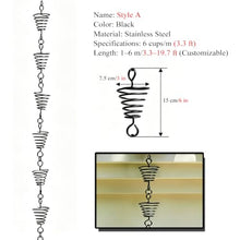 RNLFSP Cylinder/Spiral Rain Chain for Directing Rainwater, Customizable
