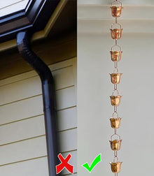 YUSIWOAL Decorative Rain Chain for Gutter Downspout, Diverts Water Flow for Garden, Front Door, Balcony, and Corridor(4 m (13ft))