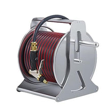 Stainless Steel Hose Reel with 30m Hose, Heavy Duty Outdoor Garden Water Pipe Holder for Lawn, Patio, and Farm – Portable and Wall-Mounted Design