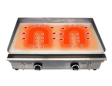 BREVELTION Commercial LPG Gas Griddle 28.9x16.1" Countertop Stainless Steel