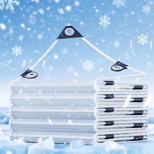 Etlegor Clear Tarp with Grommets, Waterproof PVC Tarpaulin Cover, Outdoor Transparent Cover for Plant Garden Patio Lawn Plants Greenhouse Or Barn(4x6m)