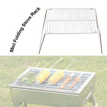 Mini Folding Stove Rack BBQ Grill Pot Stand Stainless Steel Charcoal Barbecue Camping Picnic Tool