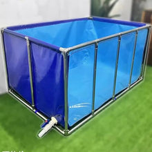 MUHM Above Ground Transparent PVC Canvas Steel Frame Swimming Pool, Blue+Clear, 150X80X61C, Fish Pond, Water Tank, Swimming Pool