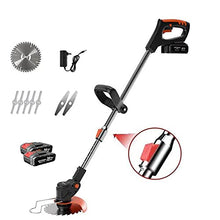 AMYYTL Electric Lawn Mower 1800W Portable Battery Electric Rotary Lawn Mower Lightweight and ding Pruning Tools 6000mA Battery Adjustable Head Telescopic Handle 2 Batteries u