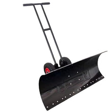 JBNCRYGD Snow Shovel with Wheels- Snow Pusher -Snow Plow Push Shovel - Angle Blade-Heavy Duty Snow Removal- (Double rods),74 * 42cm