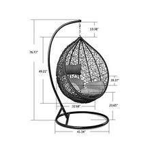 Hanging Hammock Porch Swing Chair Outdoor Egg Chair Beige Cushion New (Beige)