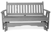 4 FT GREY Porch MISSION Glider Bench for 2 Person, Amish-Made Solid Pine Wood Patio Glider, Smooth Glide, Balanced Construction, Even Weight Distribution, Relaxed Seating Angle, Made in USA