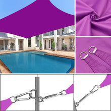 Purple,20' x 20',Shade Sail Square Waterproof & 95% UV Block Outdoor Rectangle Sun Shade Sail, for Patio Garden Backyard Sunscreen Awning Canopy with Hardware Kit, Custom Sizes
