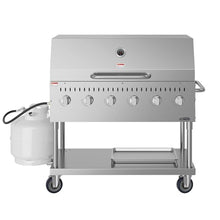 48 in. Commercial Outdoor Propane Gas Grill with Roll Dome Cover, ETL Listed in Stainless-Steel (CGKIT4-48D)