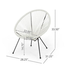 Christopher Knight Home Outdoor Hammock Weave Chair with Steel Frame (Set of 4) - White and Black Finish