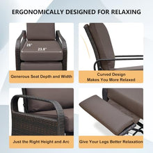 Skypatio Outdoor Wicker Recliner, Patio Recliner Adjustable Chair with 5.5" Thick Cushions and Ottoman, UV/Rust/Weather Resistant/Aluminum Frame/Hand Woven, Brown Color