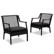 Real Flame Calvin Outdoor Chair Set of 2 - Powdered Aluminum Frame with Resin Wicker Weave
