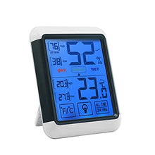 YWMLFZ Digital Weather Station Hygrometer Indoor Thermometer with Touchscreen and Backlight Humidity Thermometer