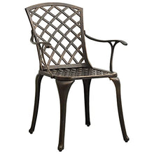 YITHOPI (Fast Delivery) Patio Bistro Set,Cast Aluminum Bistro Table Set Outdoor Dining Table with Umbrella Hole for Porch, Lawn, Garden, Backyard, Pool,5 Piece Bistro Set Cast Aluminum (Bronze)
