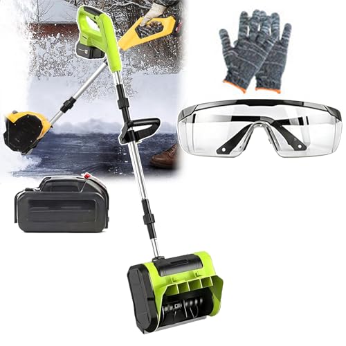 900W Electric Snow Shovel - Cordless Snow Blower, 90 Min Battery, 10" Clearing Width, 8m Throwing Distance, 3-Way Adjustable Chute for Driveways & Patios,1 Battery