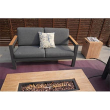 Gray Aluminum 4-Person Seating Group with Fire Pit and Cushions