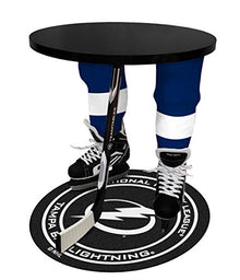 Team Tables Tampa Bay Hockey Table Black Table Top with Tampa Bay Puck Mat