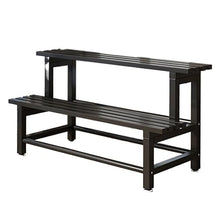 2 Tier Stair Style Large Metal Plant Stand Garden Display Shelf Modern Flower Pot Holder Storage Organizer Rack For Indoor Home Outdoor Patio Balcony Yard Practical Flower Rack (Black Rectangle