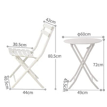 ZDJZMGZ Premium Metal Bistro Patio Furniture Sets 3 Piece,Protable Outdoor Folding Table and Chairs Set,Folding Dining for Kitchen Balcony-Gray 2 Chairs + 1 Table (Light Blue 2 Chairs + 1