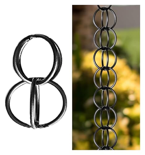 XHsghSEG rain Chain, Aluminum Alloy for Rain Gutter Downspout Garden Decor Multiple Sizes 1-4m(Style a,3 m (9.8ft))