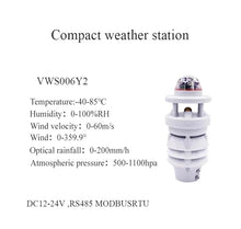 Wind Sensor, VWS006Y3 4-20mA, Outdoor Meteorological Instrument Hygrometer Ultrasonic Weather Sensors(VWS006Y2)