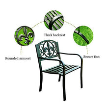 ELUKHT Daily Necessities Outdoor Terrace Metal Wrought Iron Dining Chair, Single Chair with armrests and Back, Outdoor Metal Rust-Proof Seats for patios, porches and Decks (A)
