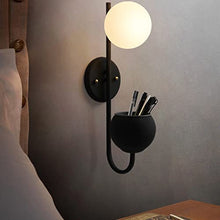 Retro BedroomGlass Ball Plant LED Wall Lamp Nordic Bedside Restaurant Mirror Wall Lighting Fixtures (Color : A) (B)