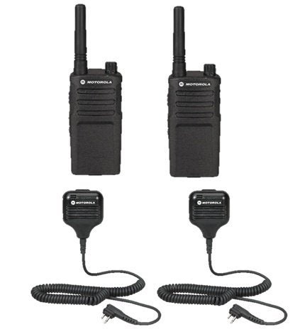 Motorola Solutions 2 Pack RMM2050 Radios with Speaker Mics Black