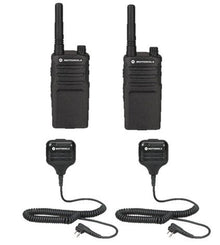 Motorola Solutions 2 Pack RMM2050 Radios with Speaker Mics Black