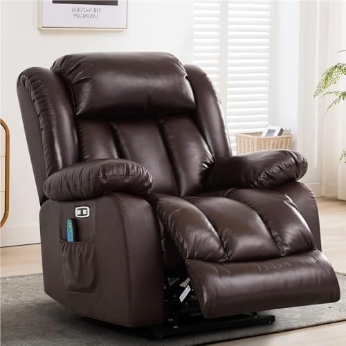 KTYUERGHK Lay Flat Power Lift Recliner with Heat and Massage