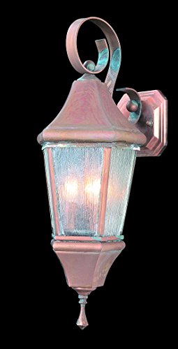 Framburg Lighting 8740 BN/R Normandy - 8" Three Light Outdoor Wall Mount, Brushed Nickel Finish with Rain Glass