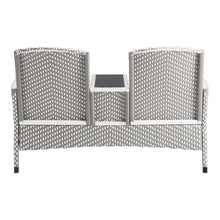 Furniture of America Azur Rattan 2-Piece Loveseat and Trash Can Set in Gray