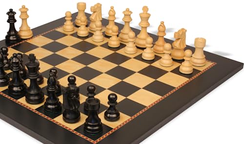 The Chess Store French Lardy Staunton Chess Set with Queen's Gambit Board - 3.75" King