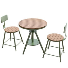 LIPJIA Bar Stool Round Side Table Set with 2 Stools and Storage Rack, Extendable High 60-80cm/24-31in Kitchen Seating Furniture Pub Breakfast Nook Set for Indoor Outdoor Restaurant