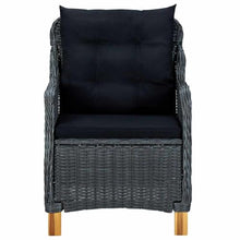 Molumvel 9 Piece Patio Dining Set, Outdoor Garden Furniture Table and 8 Chairs with Cushions, Dark Gray Poly Rattan