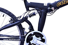 Columba Alloy Folding Bike 18 Speed Double Suspension Black 26 inch