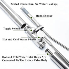 MKLFBY Standing Garden Shower, Outdoor Shower with Rain Shower and Handheld Shower Head, Floor Mounted Poolside Shower, Bathtub & Shower Trim Systems