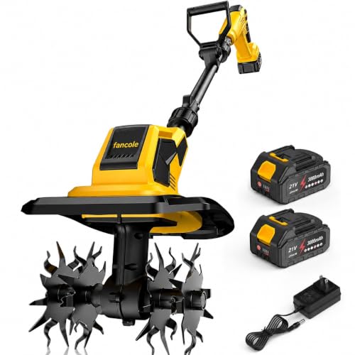 21V Cordless Tiller Cultivator with 2 x 3.0Ah Batteries and Charger