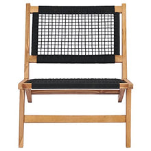 WANGKENSU Lounge Chairs for Outside, Chaise Lounges for Pool, Beach, Sunbathing, Deck, Lawn,Sun Lounger with Footrest Solid Teak Wood and Rope