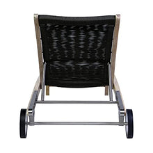 Armen Living Chateau Outdoor Patio Adjustable Chaise Lounge Chair Charcoal Rope and Eucalyptus