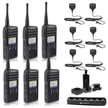 Motorola Solutions DTR700 Digital 2-Way Radio 50 Channels with Multi-Unit Charger & 6 Remote Speaker Mics Black