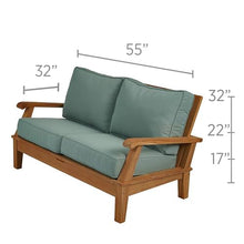 Royal Teak Collection Miami Teak Outdoor Loveseat Sofa, Spa (MIA2-SPA)