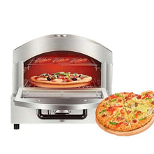 Kindevieft Gas Pizza Oven, Outdoor Propane Pizza Maker with 12 inch Pizza Stone, Portable Stainless Steel Pizza Cooker, Built-in Thermometer