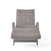 roomfitters Adjustable Outdoor Wicker Chaise Lounge Chairs for Relaxation, Stylish Patio Seating Set with Curved Design, Comfortable and Durable, Grey (Set of 2)