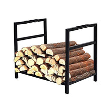 DJVHSRI Firewood Rack Outdoor Indoor Firewood Fireplace Tool Holder Stoveware Indoor Outdoor Fireplace Heavy Duty Metal Wood Holder Fireplace Accessory Black,